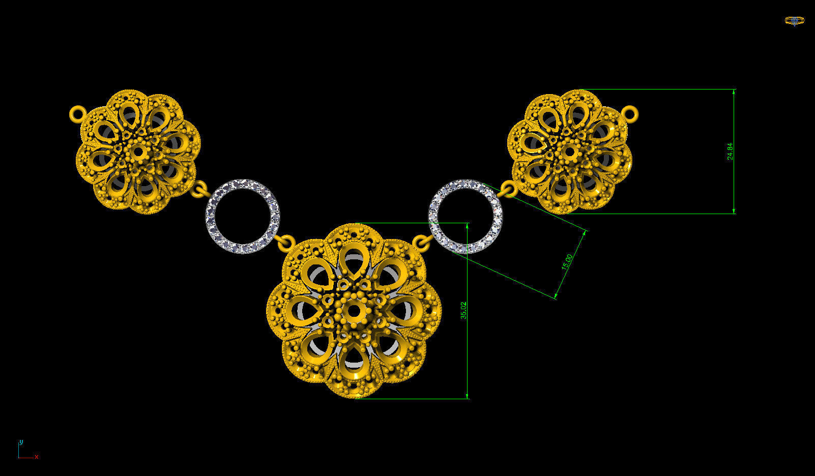 Damla kolye 3D model_4