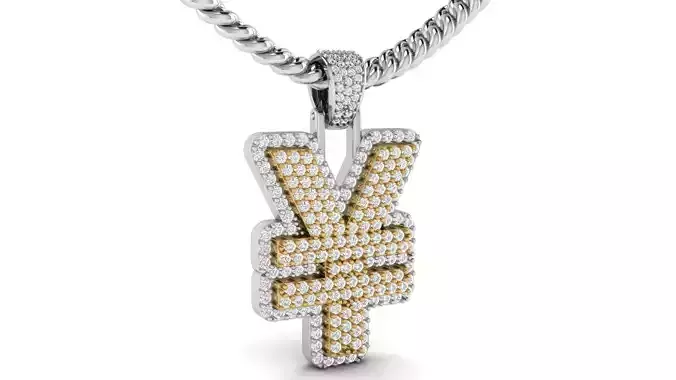 YEN Double Layered Diamond Pendant 3D print model