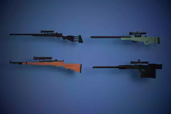Lowpoly Sniper Guns 