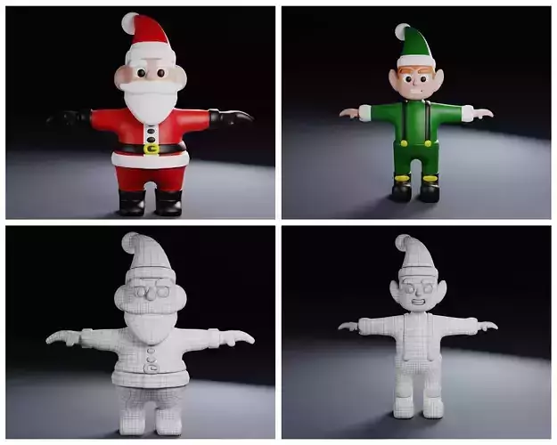 Low Poly Christmas Character