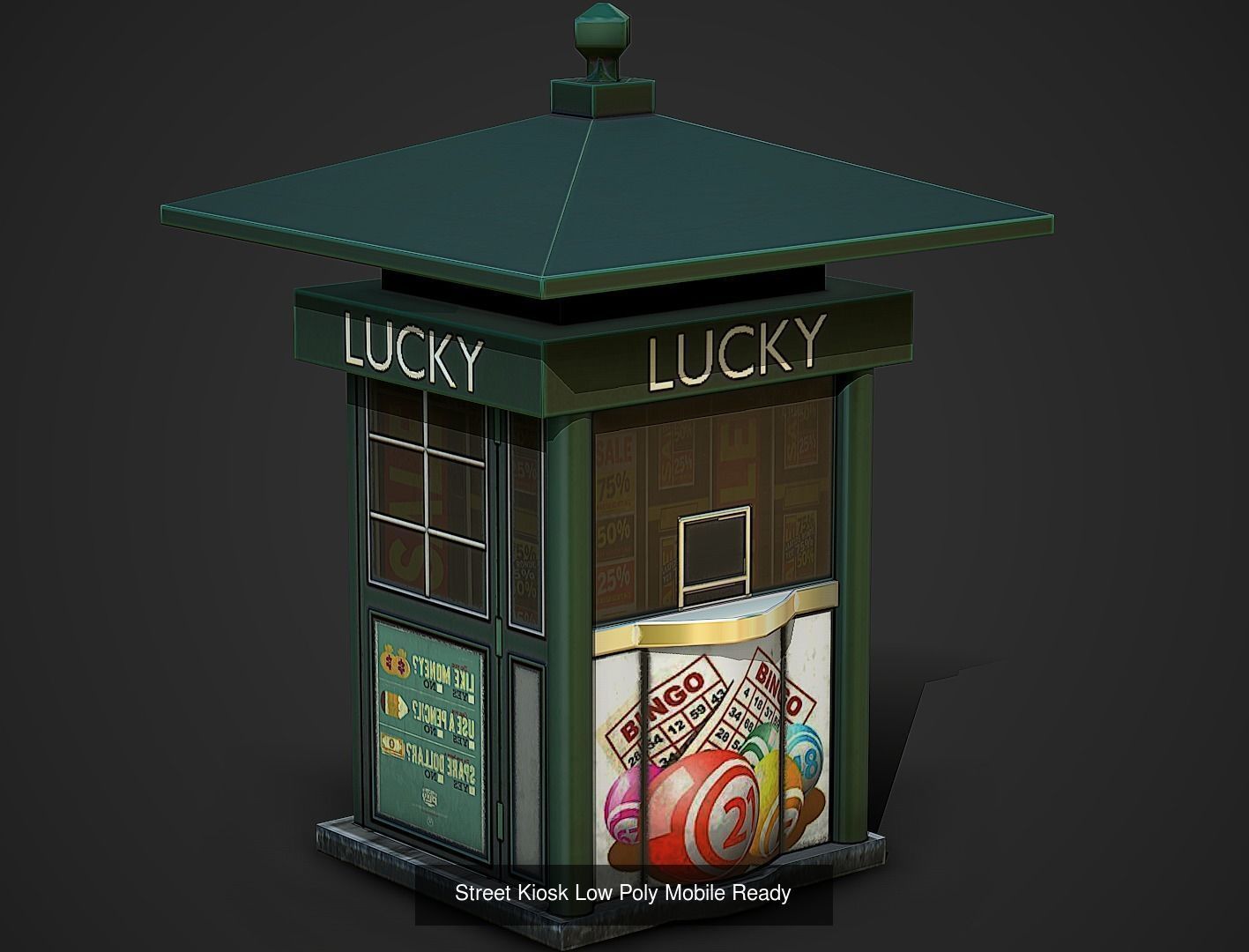 Street Props Pack vol 01 - Low Poly Game Ready 3D Model Collection_3