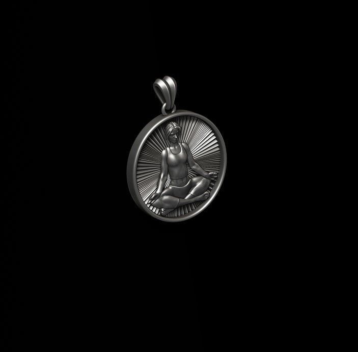 Yoga pendant 3D print model_6