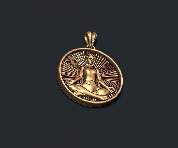 Yoga pendant 3D print model_4