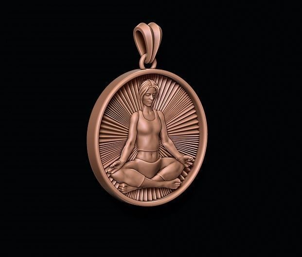 Yoga pendant 3D print model_3