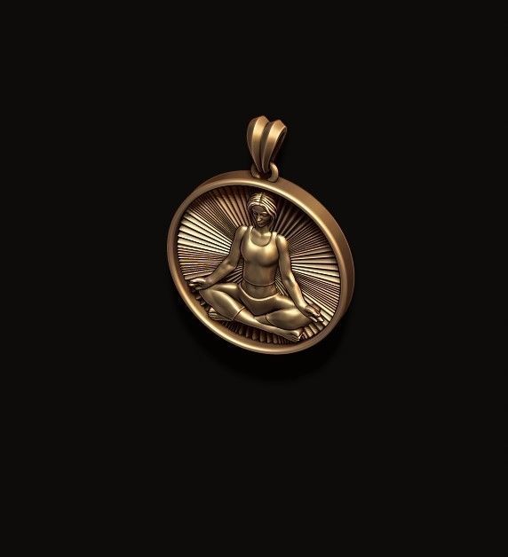 Yoga pendant 3D print model_5