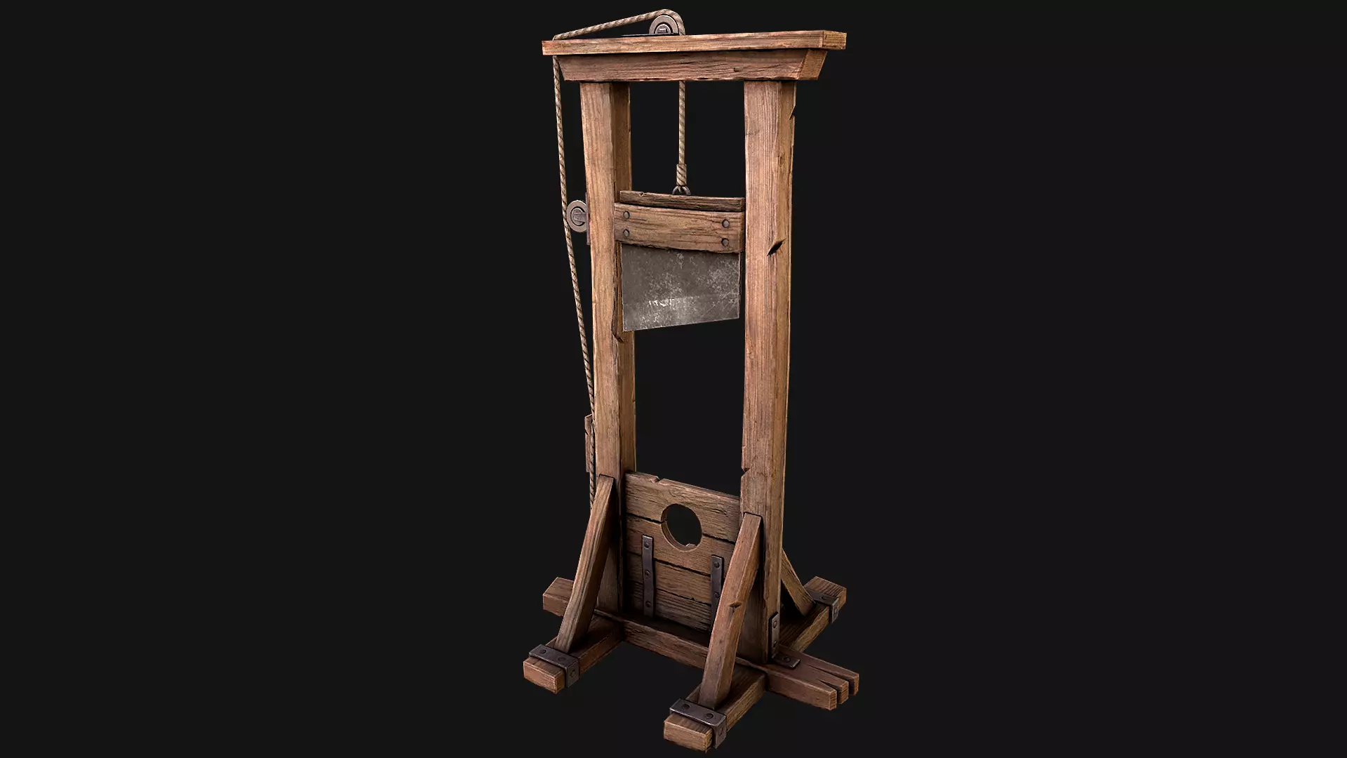 Guillotine Torture Low-poly 3D model