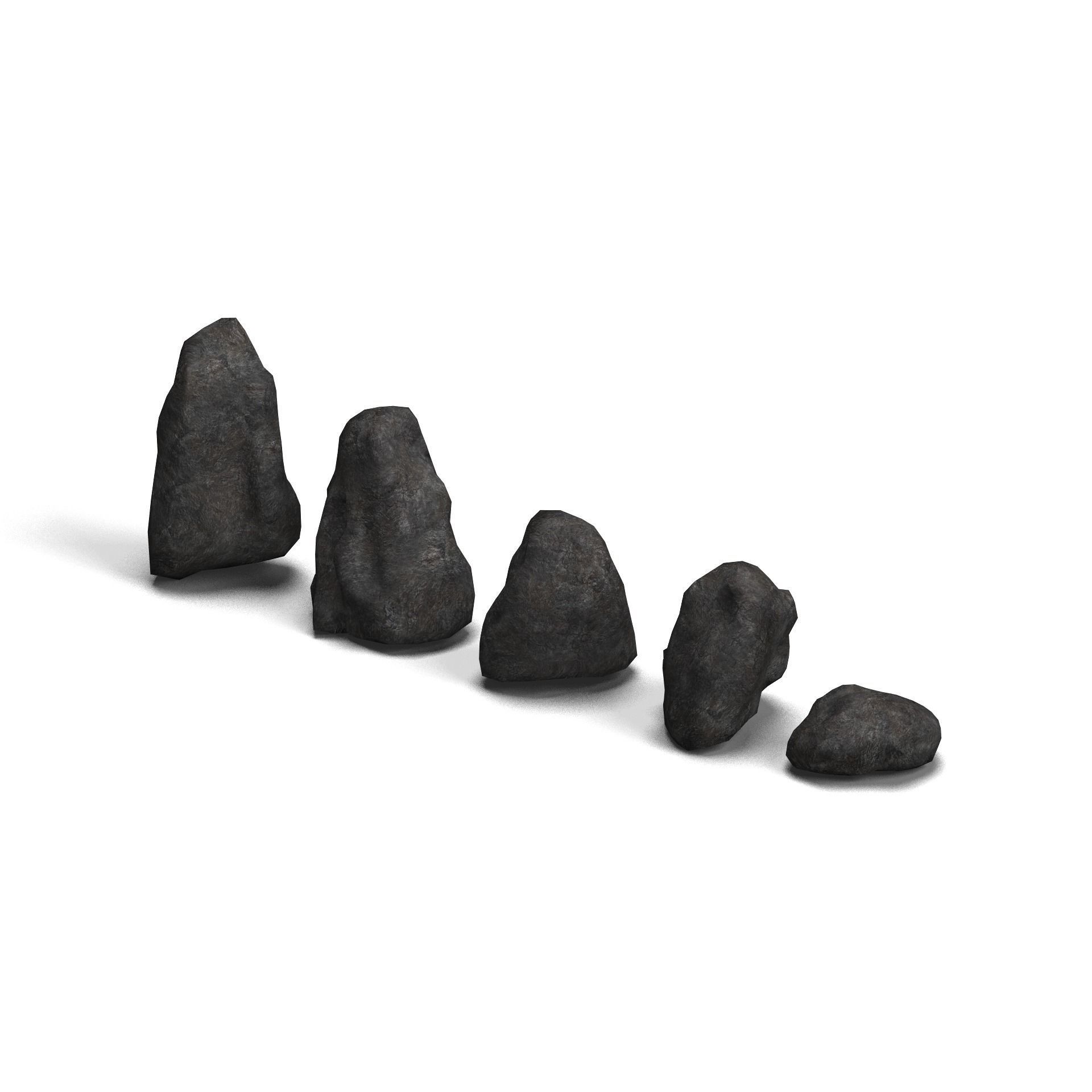Base Rocks Combo Low-poly 3D model_8