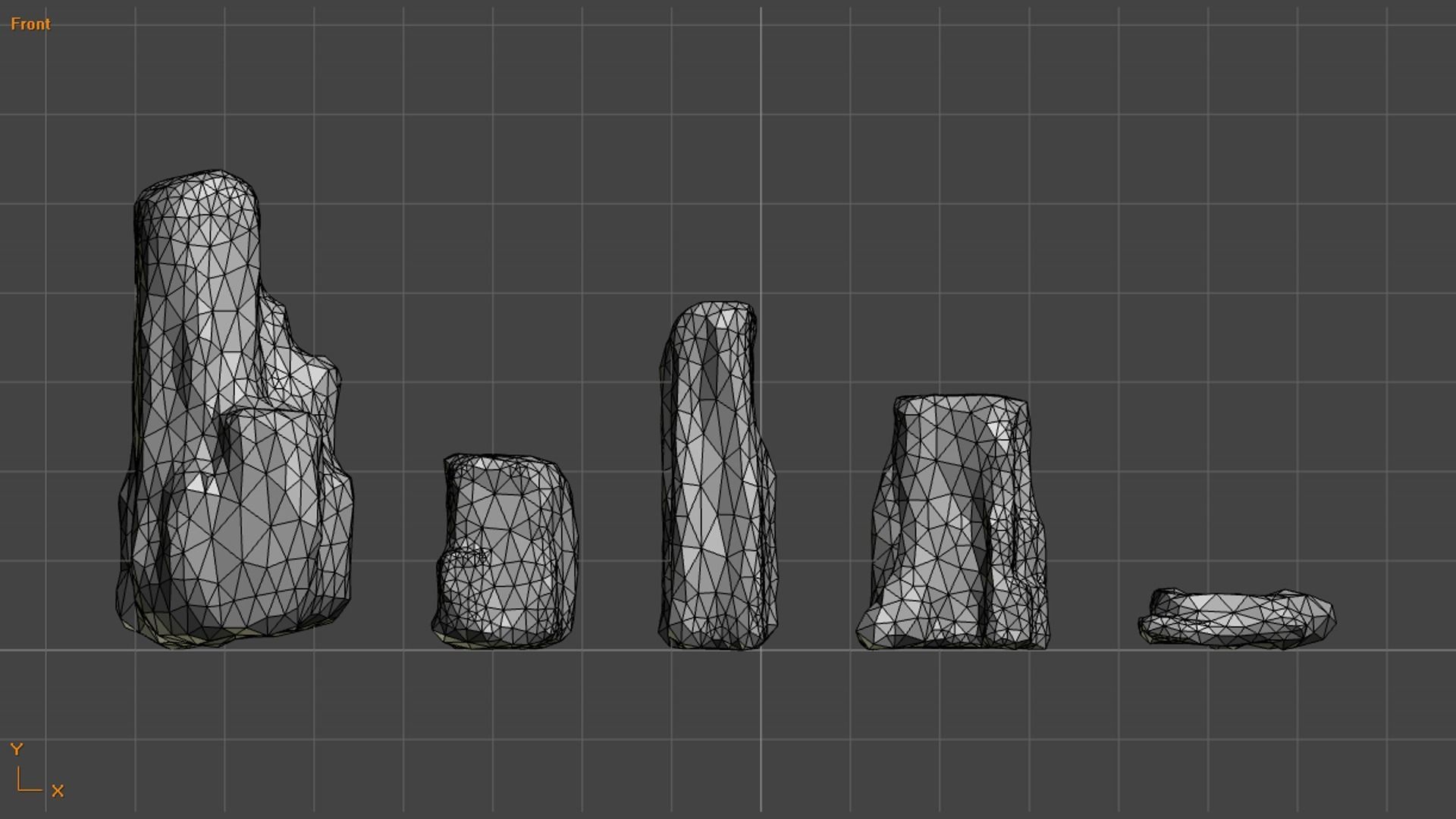 Base Rocks Combo Low-poly 3D model_7