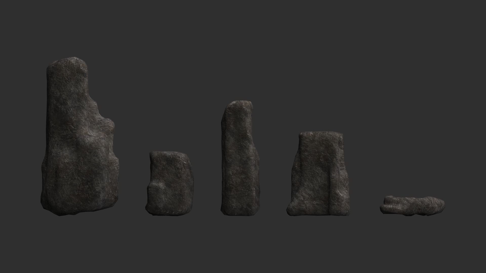 Base Rocks Combo Low-poly 3D model_2
