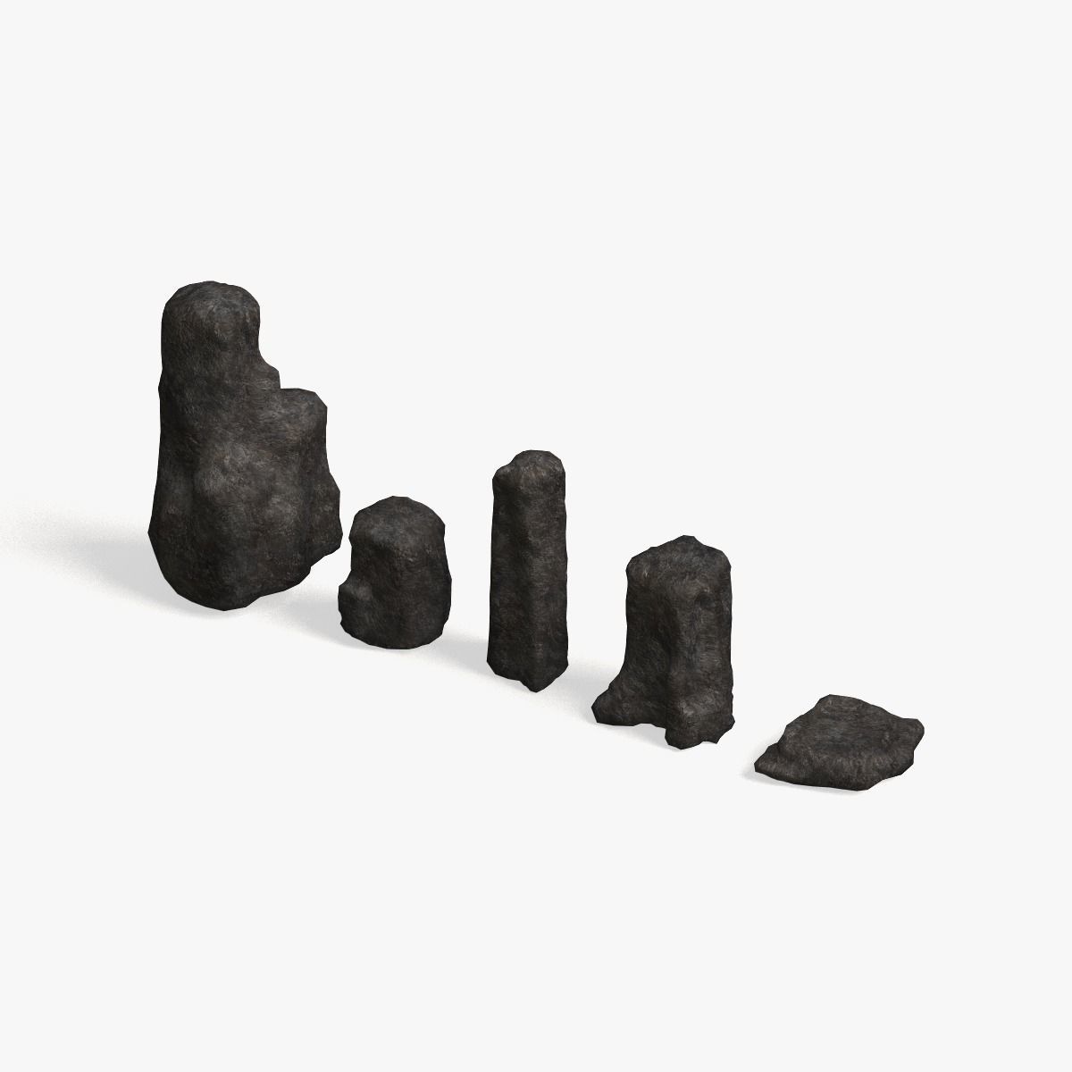 Base Rocks Combo Low-poly 3D model_1