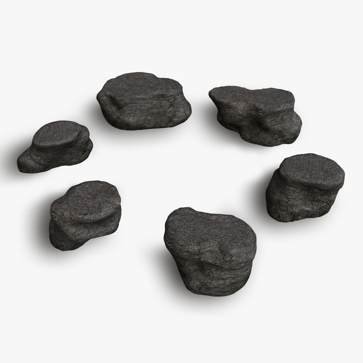 Base Rocks Combo Low-poly 3D model_13