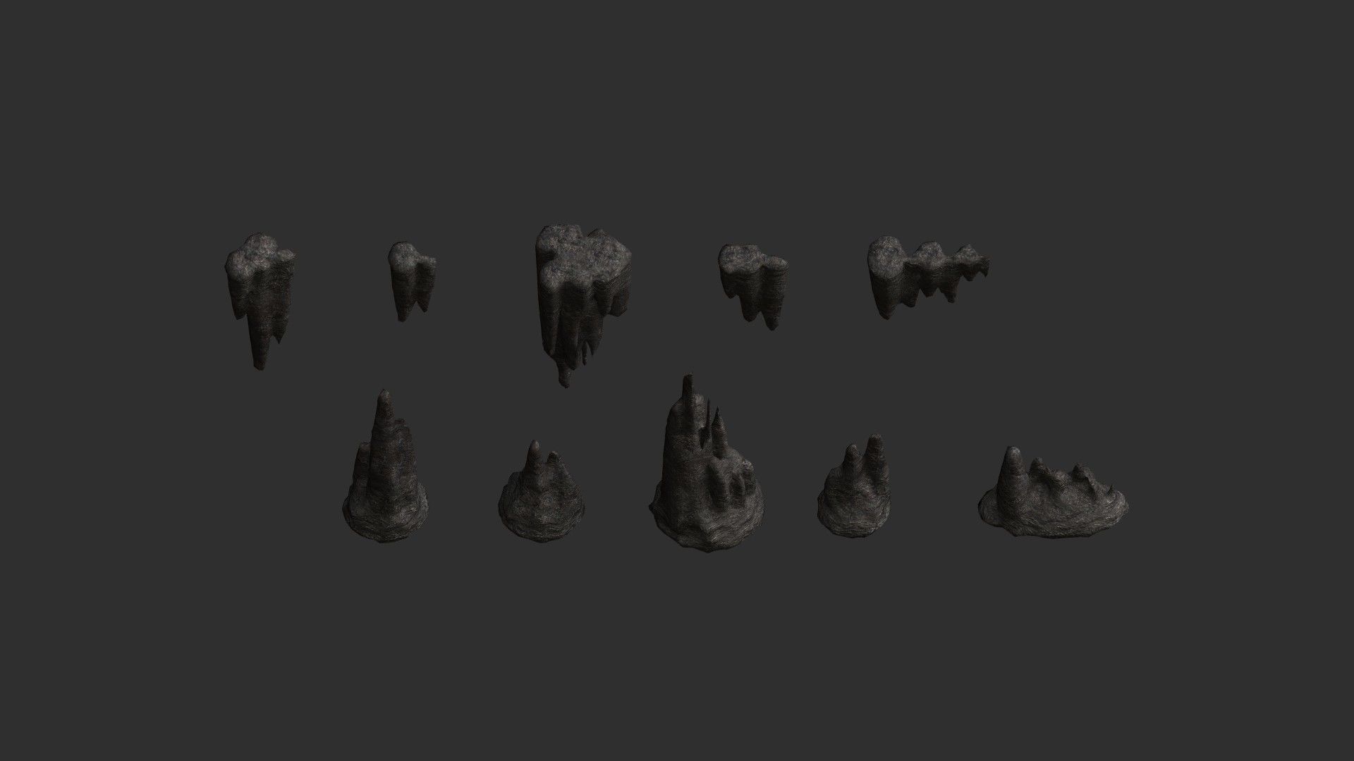 Base Rocks Combo Low-poly 3D model_19