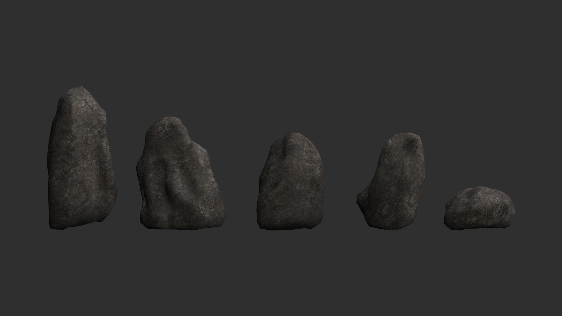 Base Rocks Combo Low-poly 3D model_9