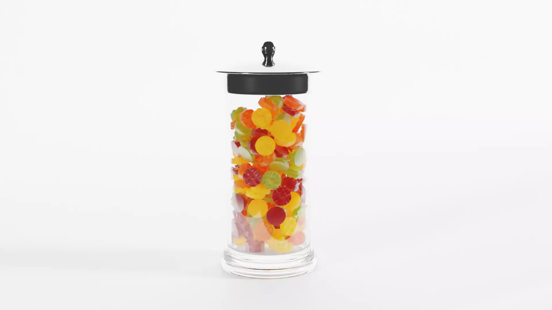 Glass Jar with Fruit Gums 3D model