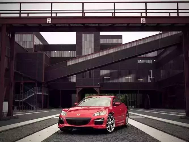 Red Car Mazda X8 In Garage Archexteriors Vol 15