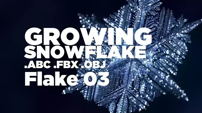 Snowflake 03 growing animation with blender file 3D model