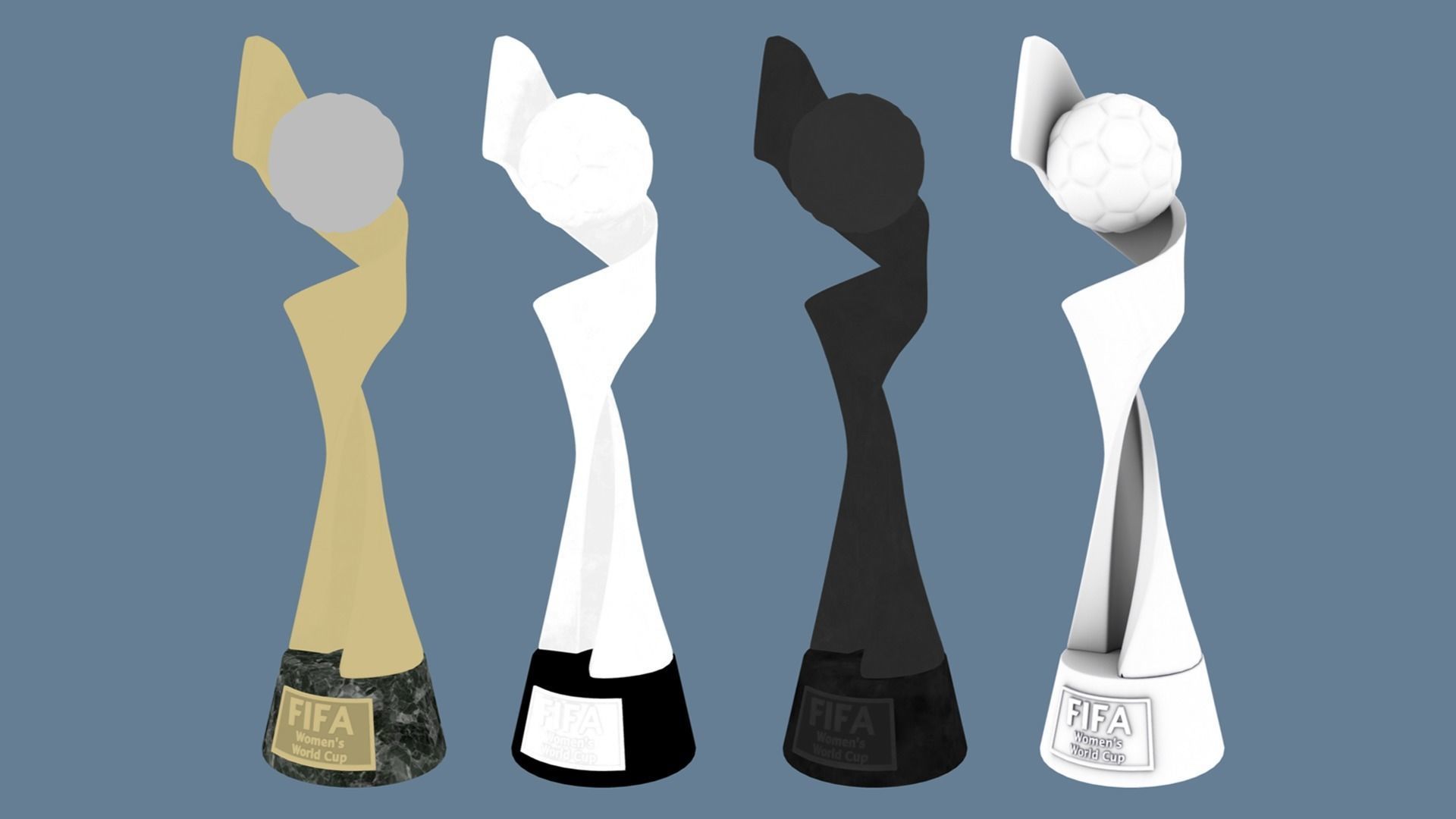 FIFA Womans World Cup Trophy Low-poly 3D model_11