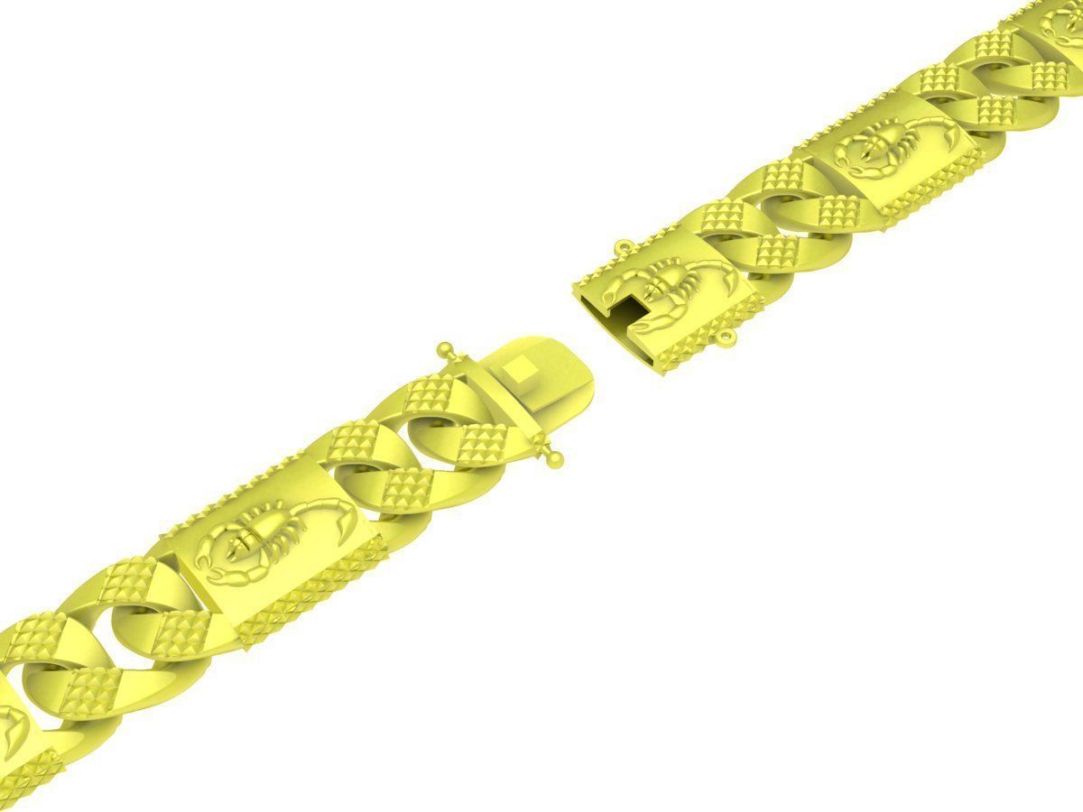 korean cuban scorpio men bracelets 4174 3D print model_2