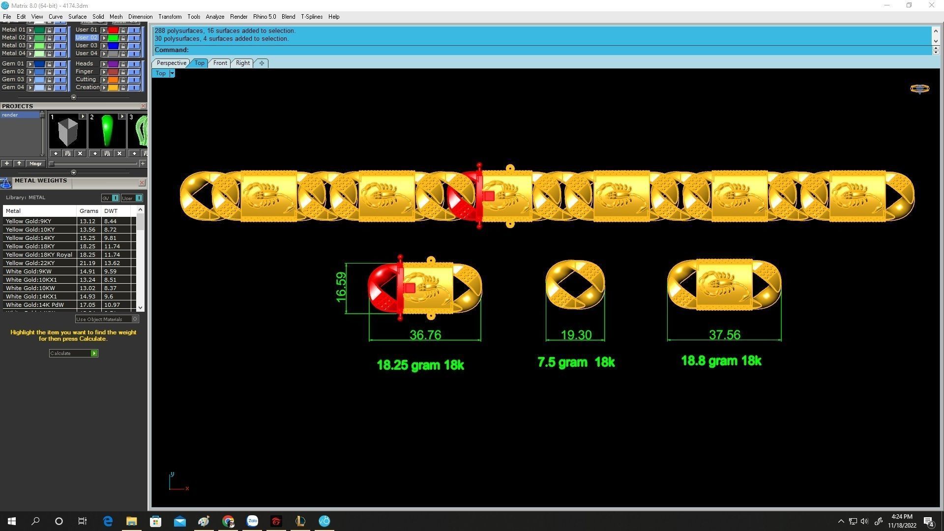 korean cuban scorpio men bracelets 4174 3D print model_3