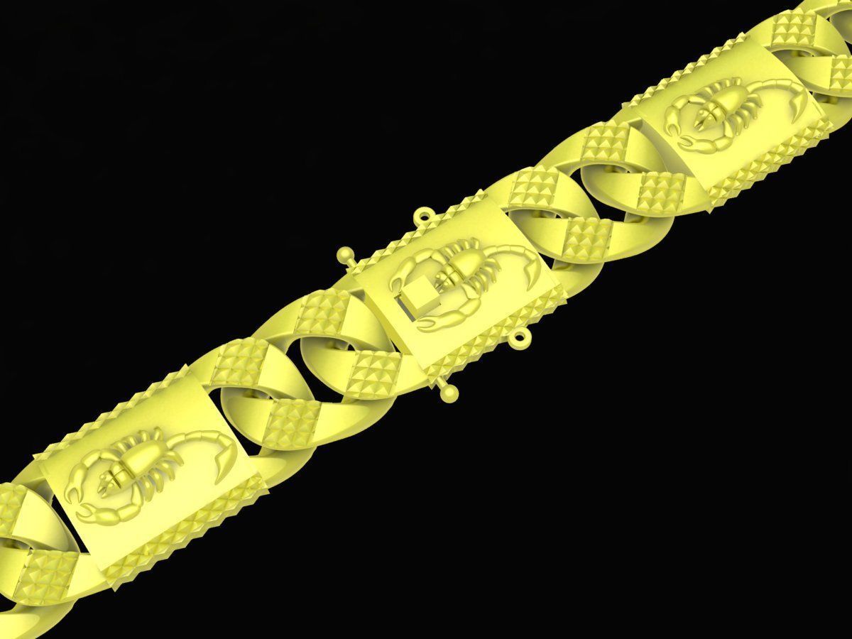 korean cuban scorpio men bracelets 4174 3D print model_1