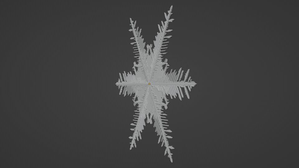 Snowflake PACK growing animation with blender file 3D model_21