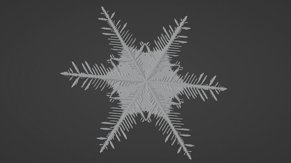 Snowflake PACK growing animation with blender file 3D model_17