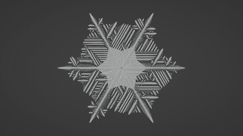 Snowflake PACK growing animation with blender file 3D model_29