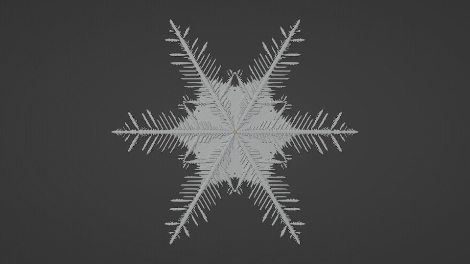 Snowflake PACK growing animation with blender file 3D model_19