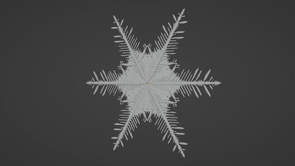 Snowflake PACK growing animation with blender file 3D model_20