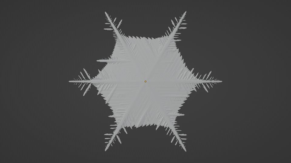 Snowflake PACK growing animation with blender file 3D model_9