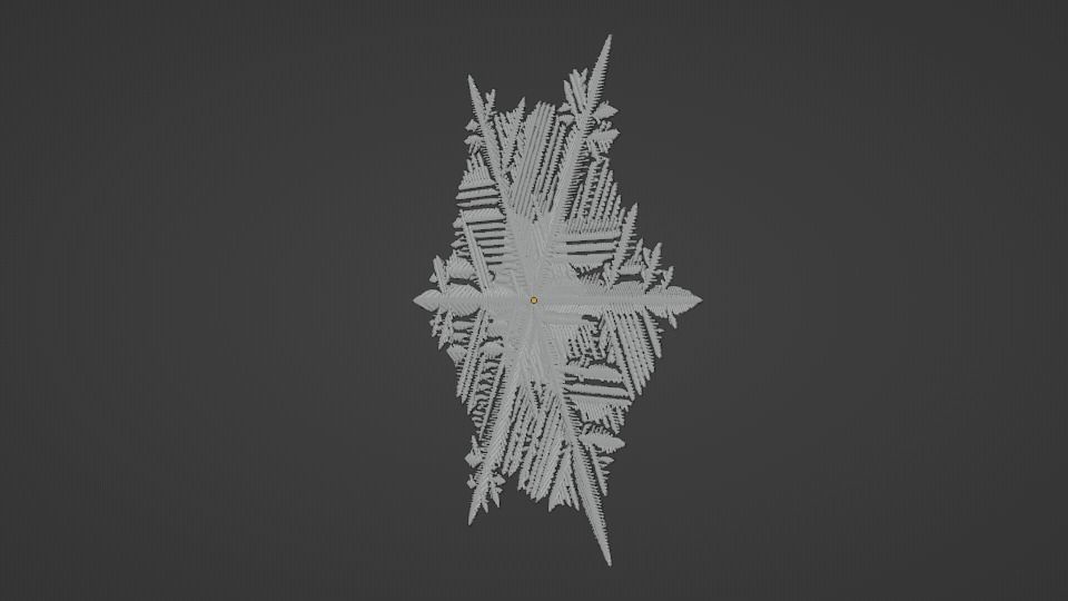 Snowflake PACK growing animation with blender file 3D model_31
