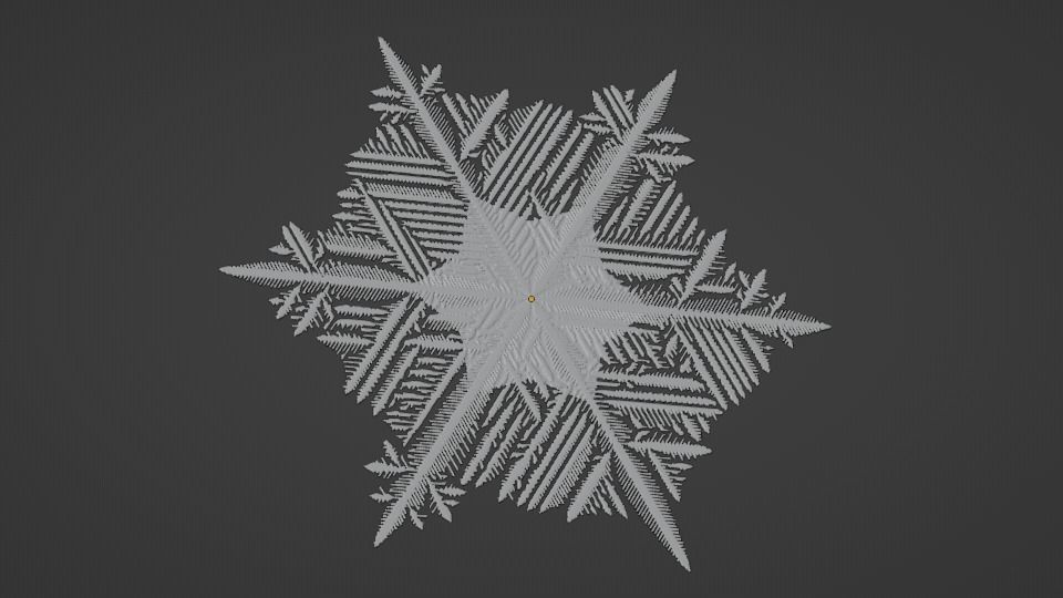 Snowflake PACK growing animation with blender file 3D model_27
