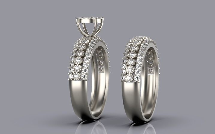 engagement Solitaire ring gold silver 3D print model_1