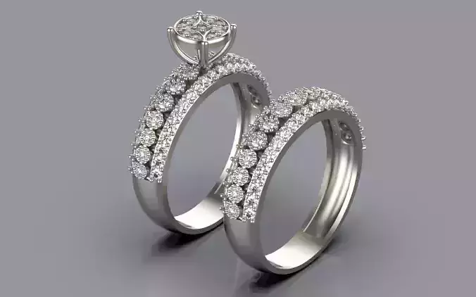 engagement Solitaire ring gold silver