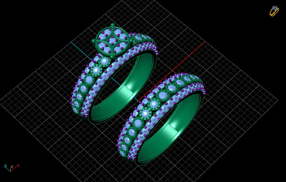 engagement Solitaire ring gold silver 3D print model_6