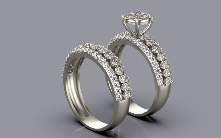 engagement Solitaire ring gold silver 3D print model_3