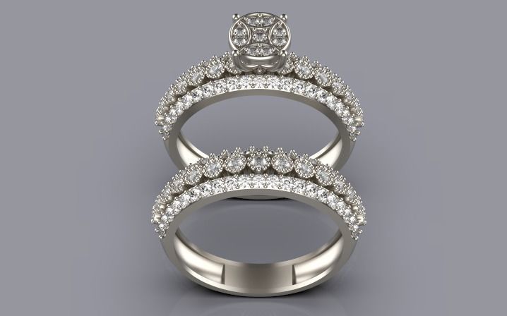 engagement Solitaire ring gold silver 3D print model_2