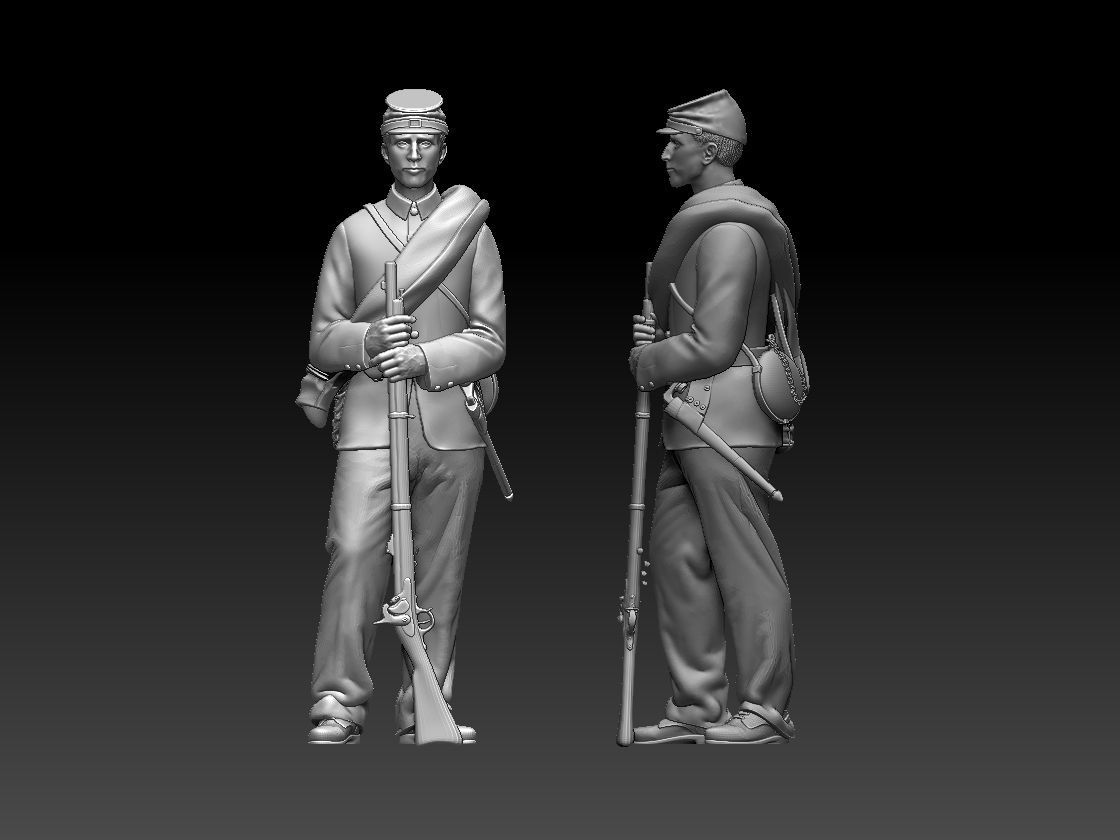 Soldier Union us civil war 3D print model_52