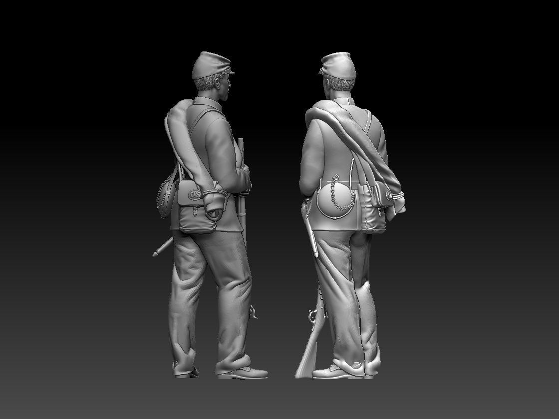 Soldier Union us civil war 3D print model_9