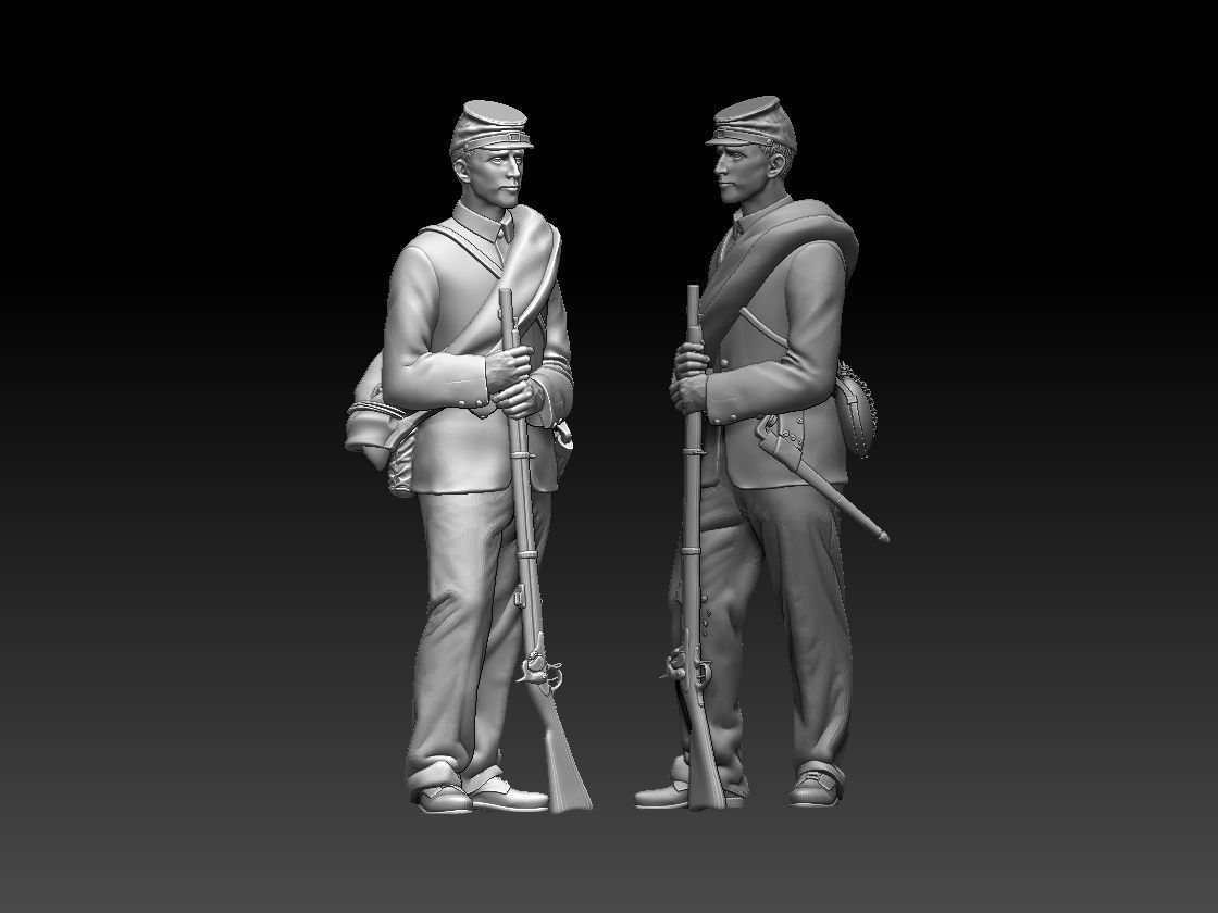 Soldier Union us civil war 3D print model_19