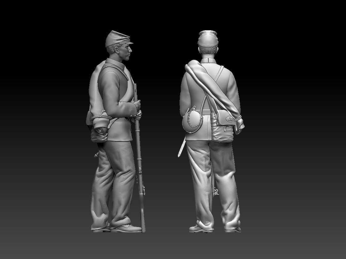 Soldier Union us civil war 3D print model_30