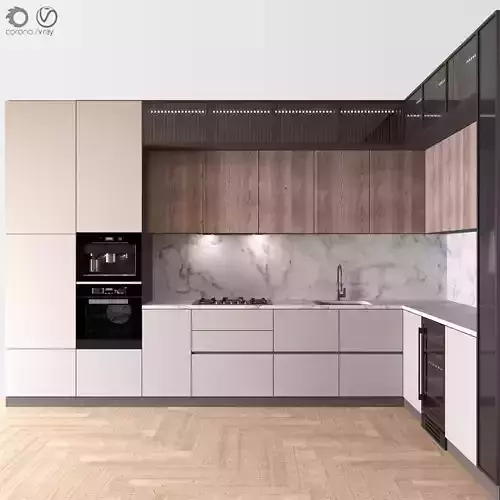 Kitchen Modern 22 - Corner Kitchen 3D model