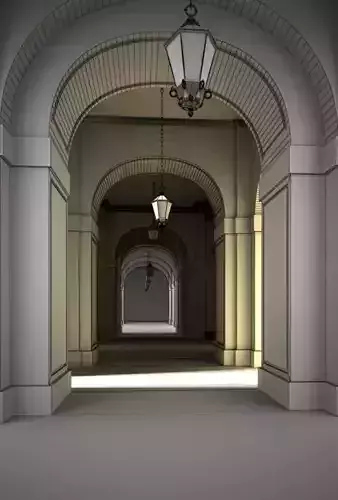 Photorealistic Hall Scene