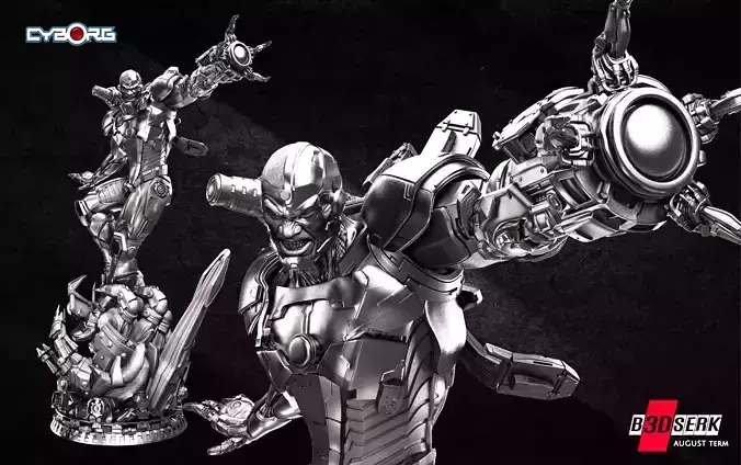 B3DSERK August term 2022 Cyborg Sculpture ready for printing