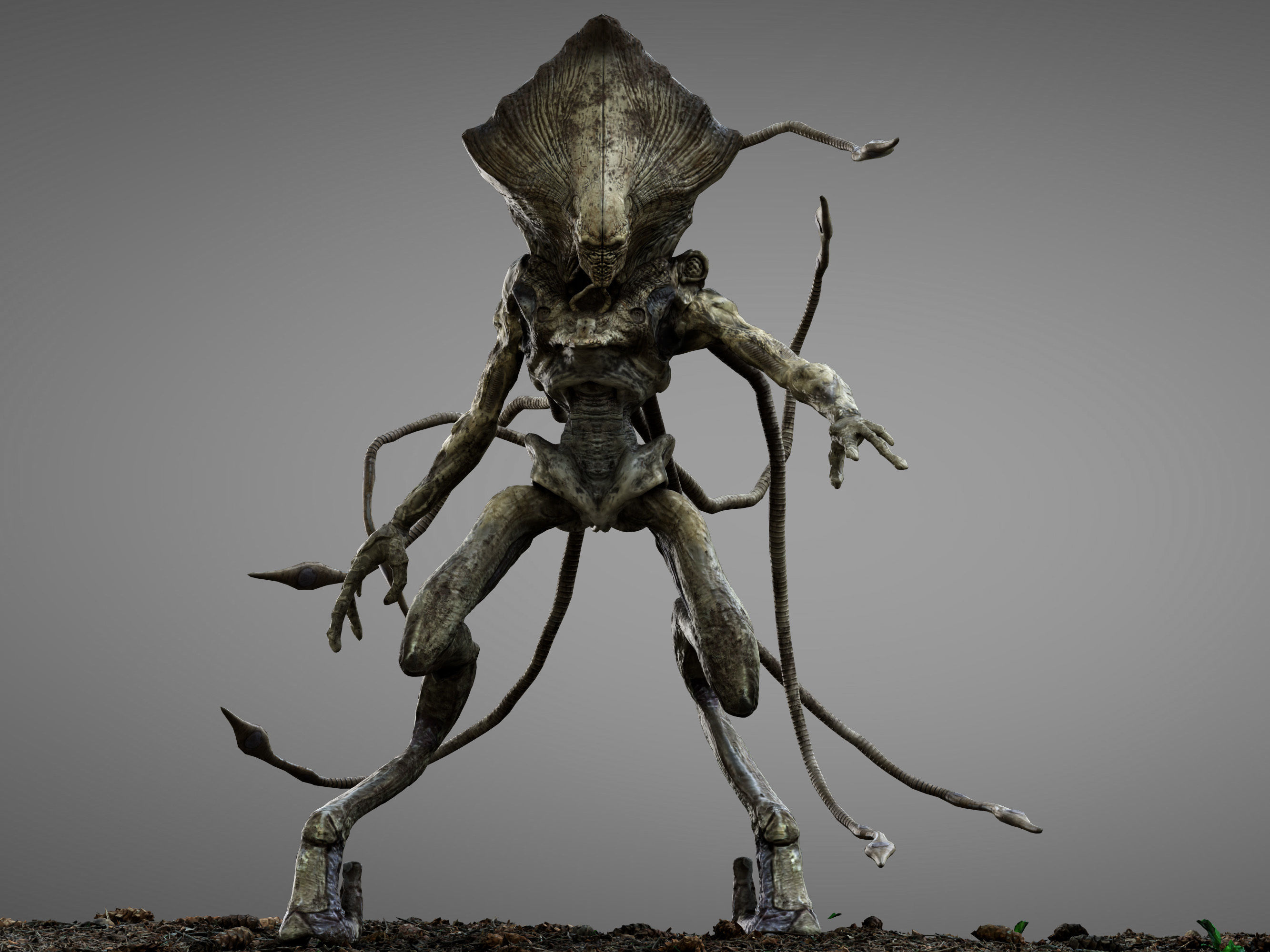 Alien Independence Day Low-poly 3D model_1