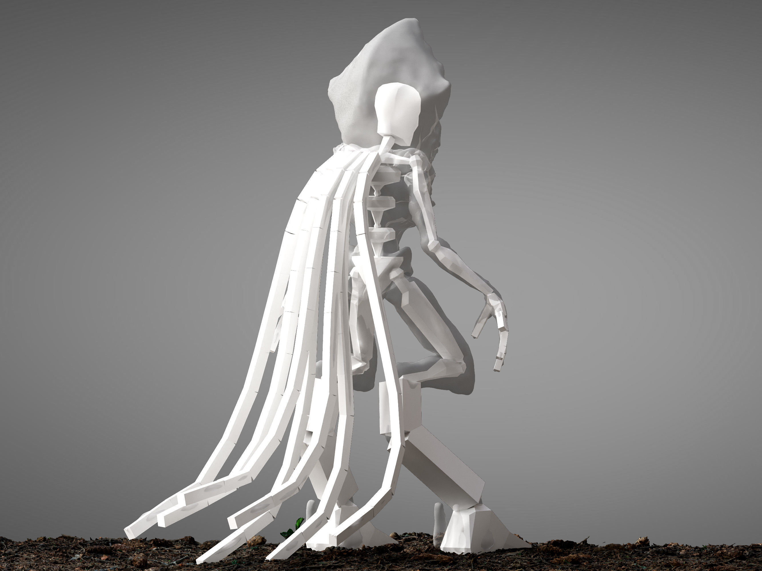 Alien Independence Day Low-poly 3D model_12