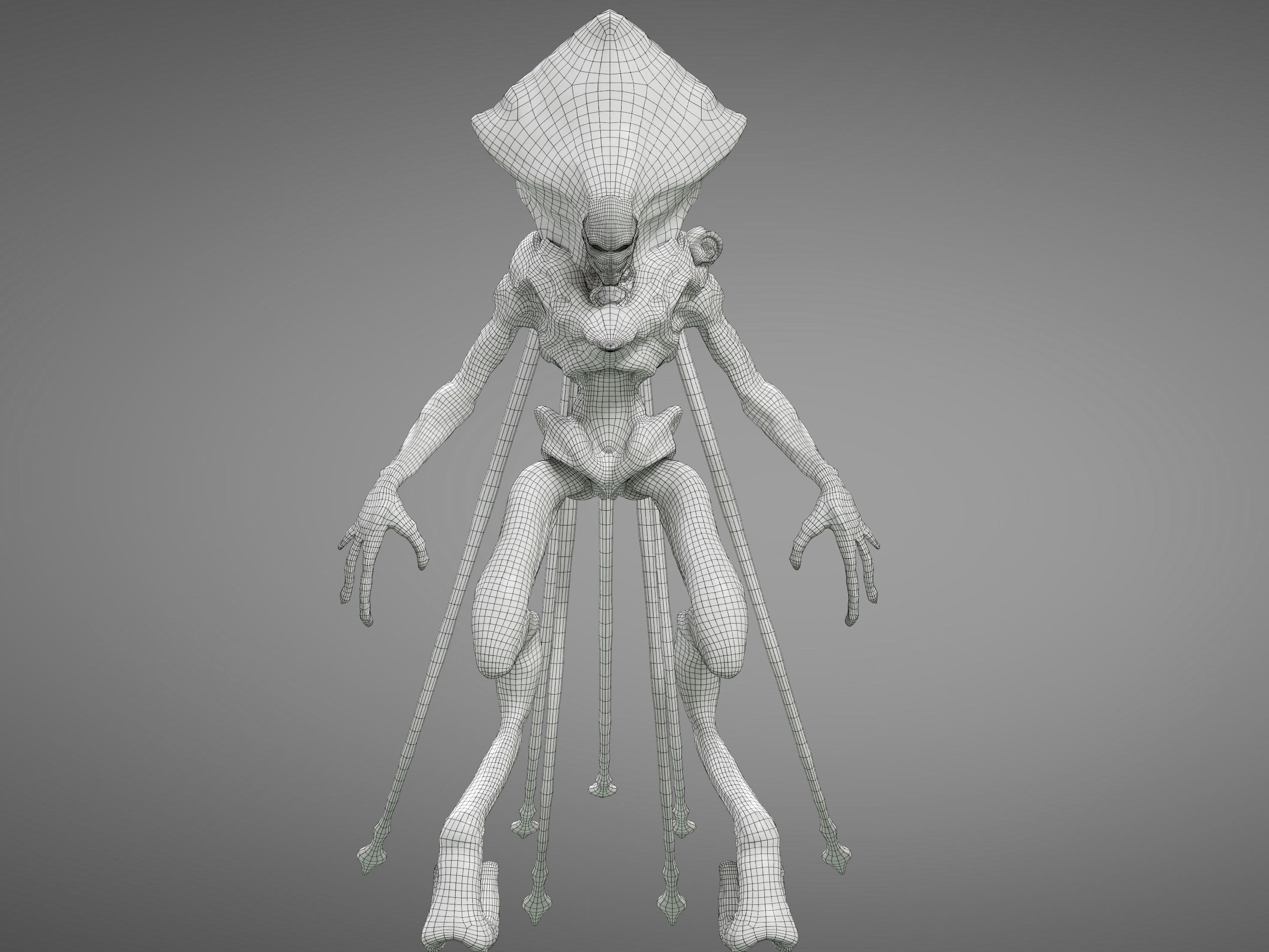 Alien Independence Day Low-poly 3D model_9