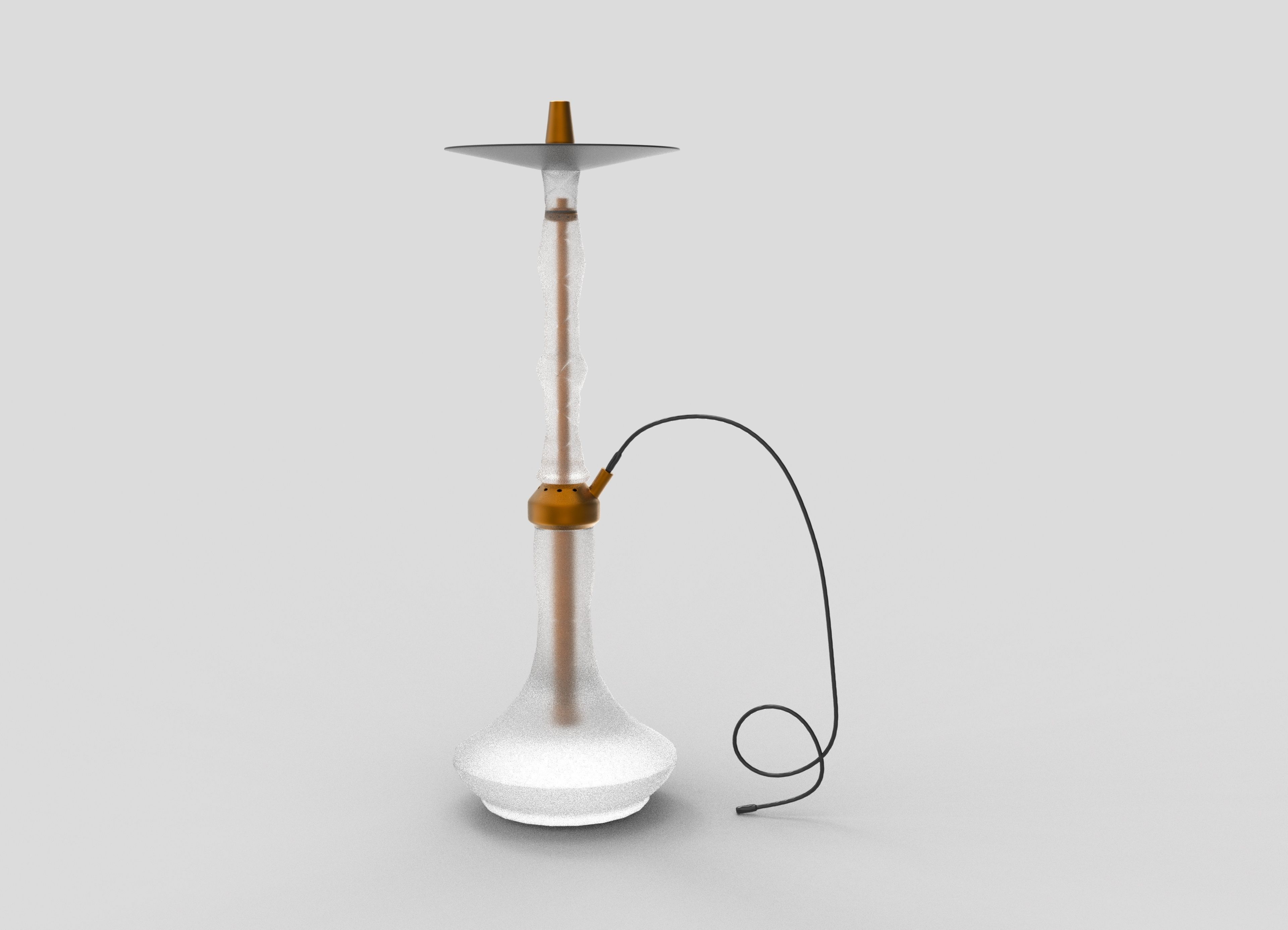 Hookah with light Low-poly 3D model_1