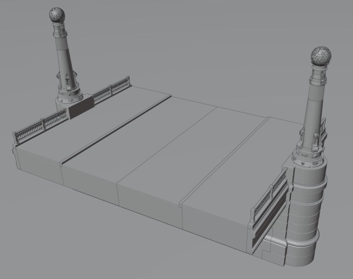 Detail of  the Kursaal bridge in Donostia 3D model_6