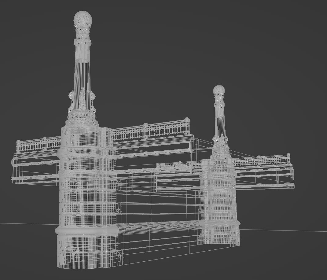 Detail of  the Kursaal bridge in Donostia 3D model_11